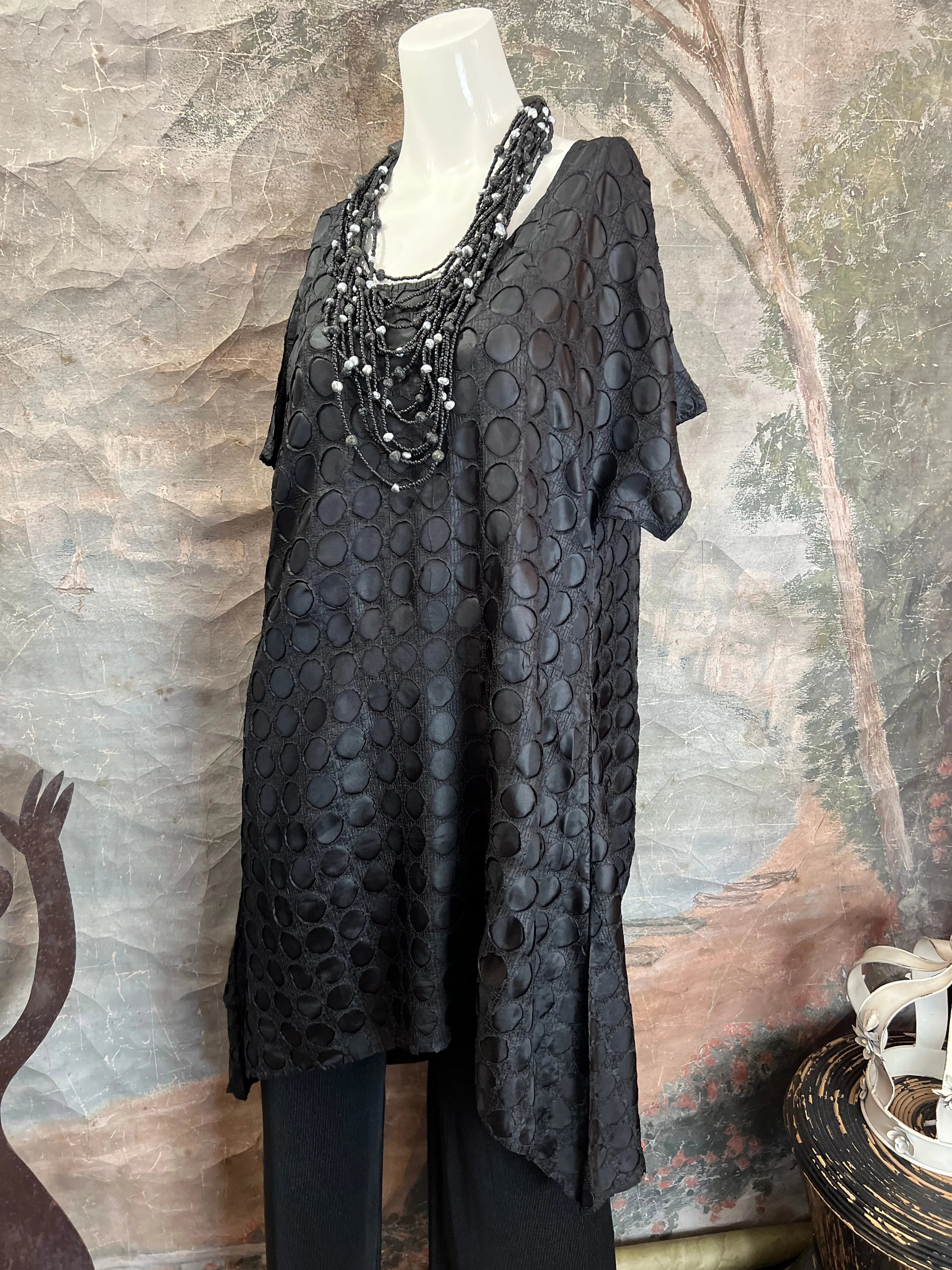 AD1040 Orbit Shirt Dress-Black