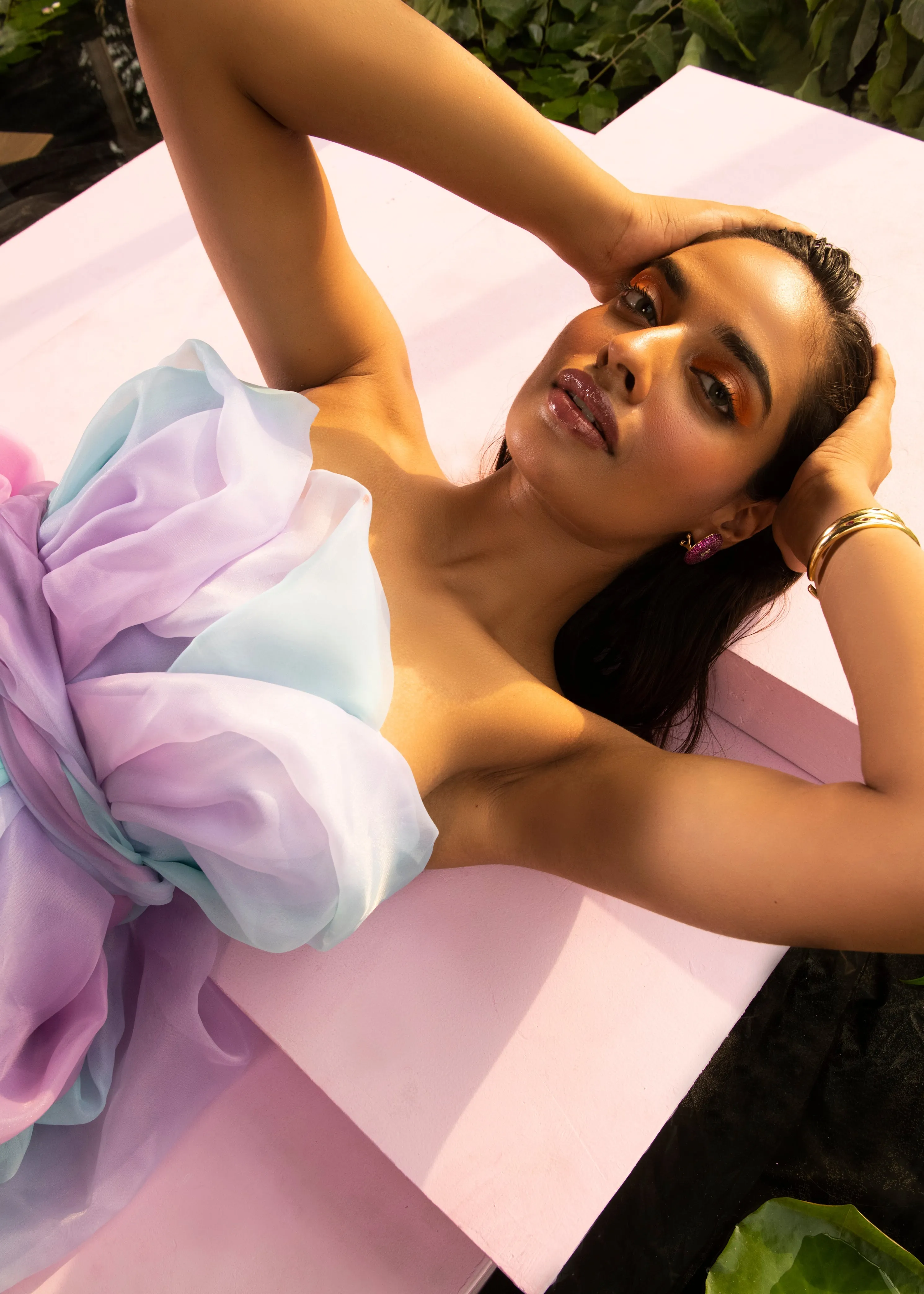 Cezanne Ombre Swirl Handmade Organza Dress