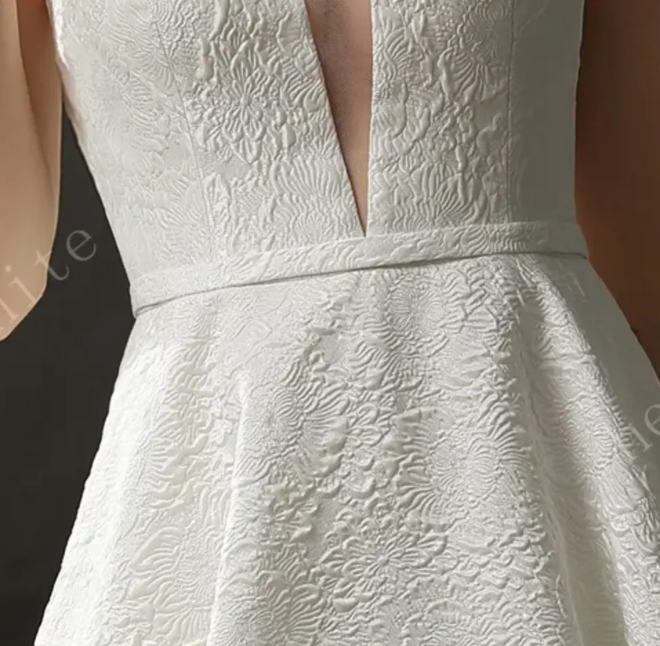 Clean Strapless Ball Gown with Satin Jacquard