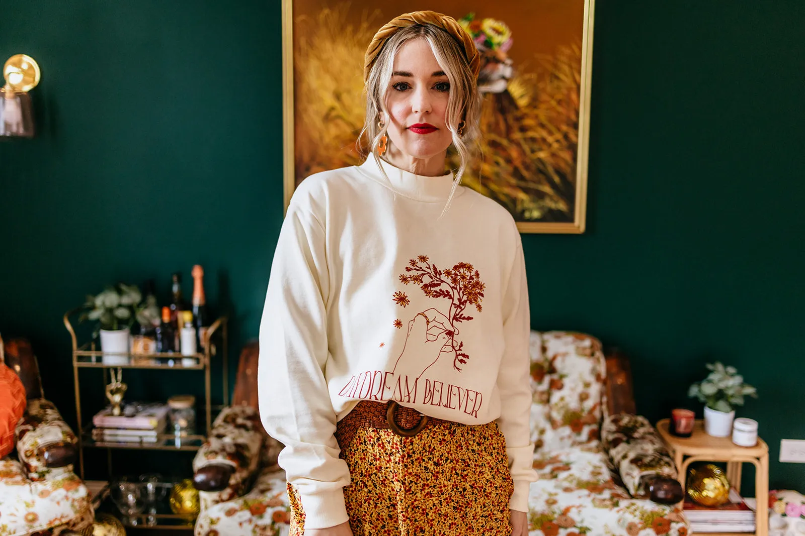 daydream believer mockneck sweatshirt