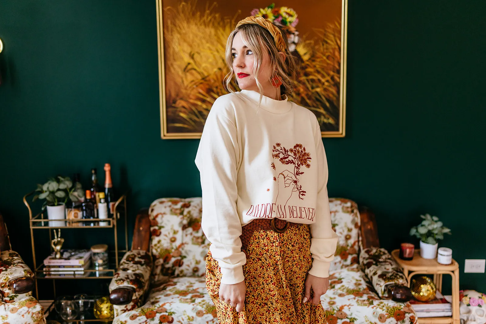 daydream believer mockneck sweatshirt
