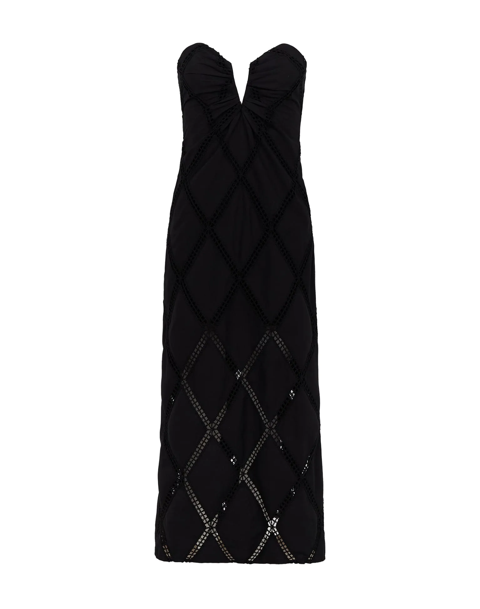 Eyelet Zhen Long Dress - Black
