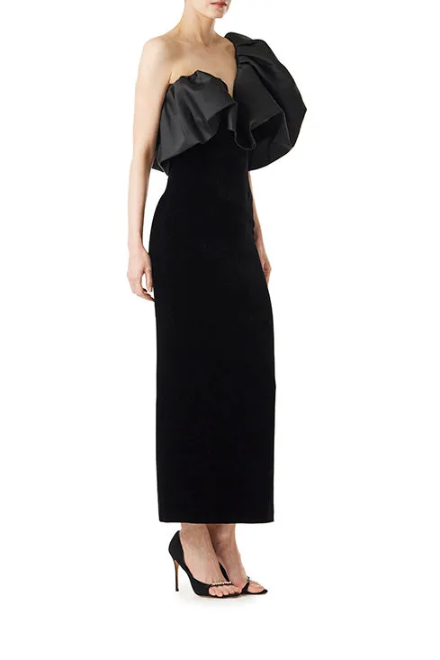 One Shoulder Puff Sleeve Dress