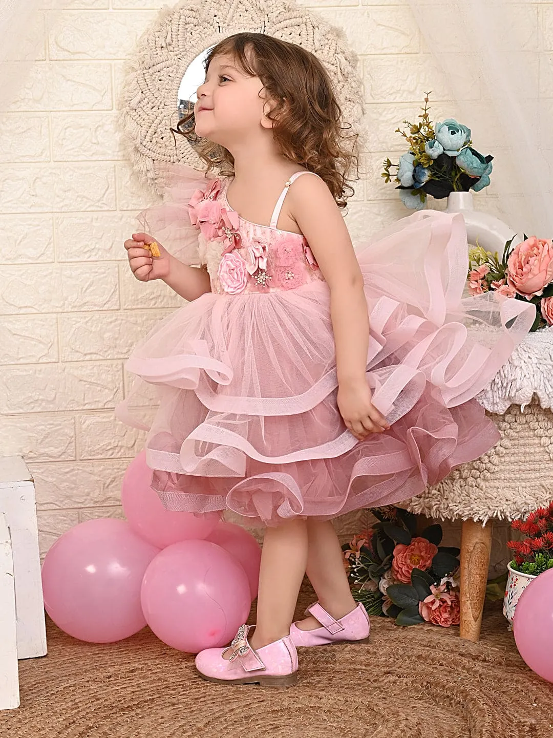 Pre Order: One Shoulder Pink Bonning Dress