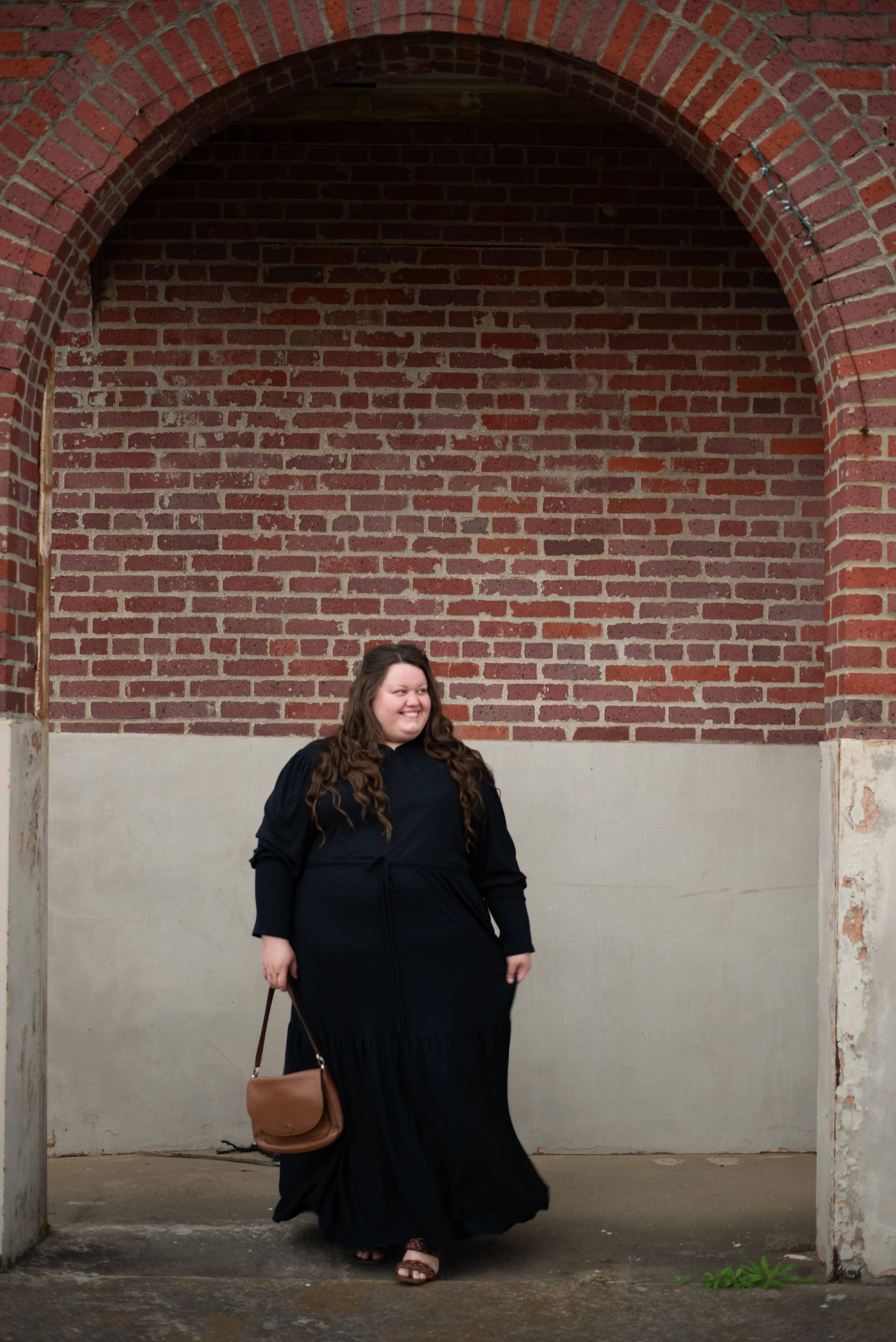 The Ribbed Maxi Drawstring Dress (Black)